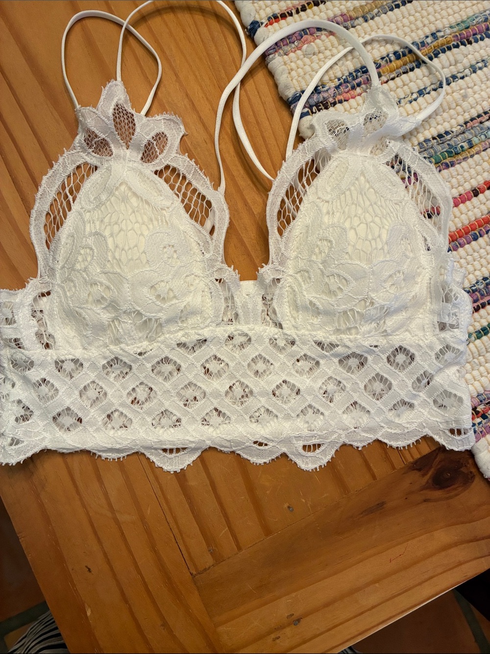 Lace Bralette Top in ivory, XS NWOT